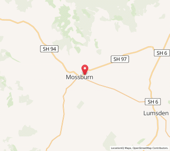 Map of Mossburn, Southland