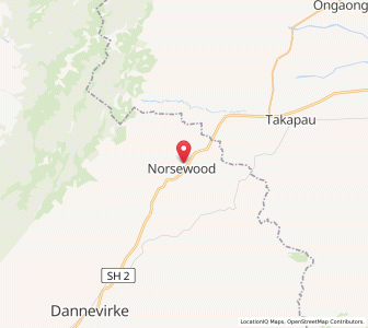 Map of Norsewood, Manawatu-Wanganui