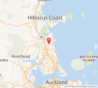Map of North Cross, Auckland