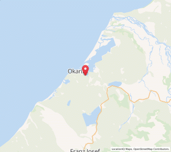 Map of Okarito, West Coast