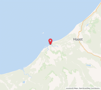 Map of Okuru, West Coast