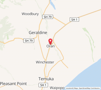 Map of Orari, Canterbury