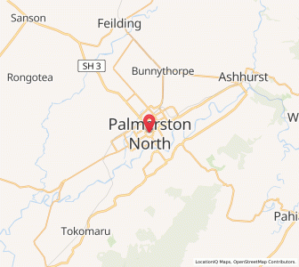 Map of Palmerston North, Manawatu-Wanganui