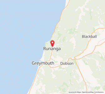 Map of Runanga, West Coast
