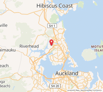 Map of Schnapper Rock, Auckland