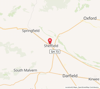 Map of Sheffield, Canterbury