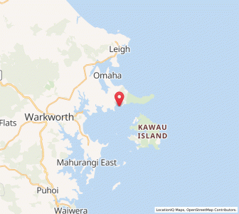Map of Tawharanui, Auckland