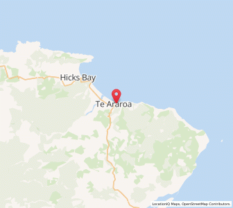 Map of Te Araroa, Gisborne
