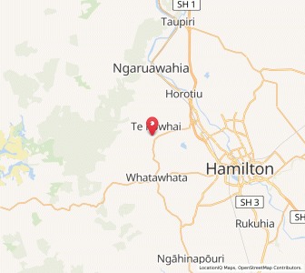 Map of Te Kowhai, Waikato