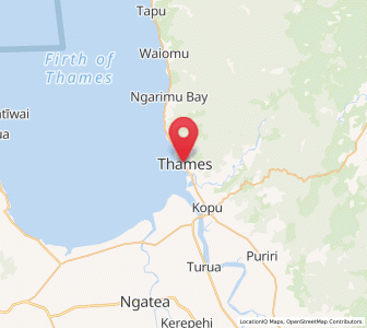 Map of Thames, Waikato
