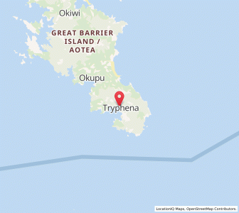 Map of Tryphena, Auckland