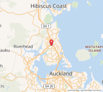 Map of Unsworth Heights, Auckland