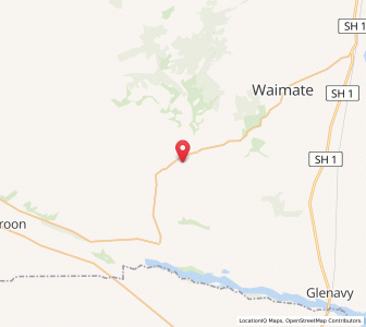 Map of Waihao Downs, Canterbury