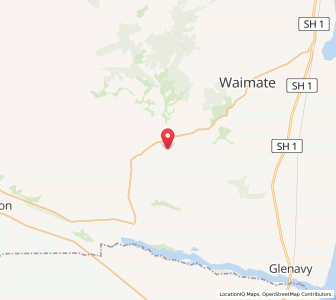 Map of Waihao Forks, Canterbury
