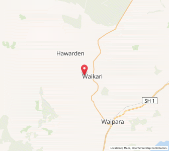 Map of Waikari, Canterbury