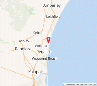 Map of Waikuku Beach, Canterbury