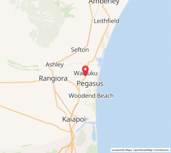 Map of Waikuku, Canterbury