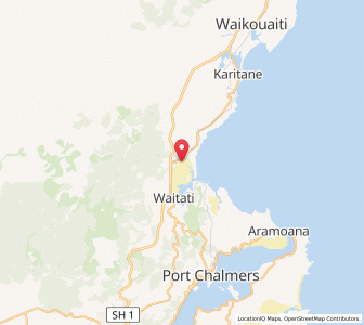 Map of Warrington, Otago