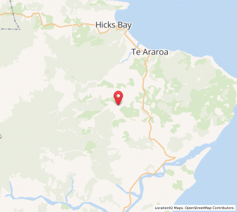 Map of Whakaangiangi, Gisborne