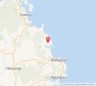 Map of Whananaki, Northland