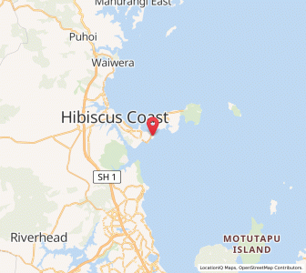 Map of Whangaparaoa, Auckland