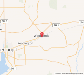 Map of Woodlands, Southland