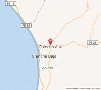 Map of Chincha Alta, Ica