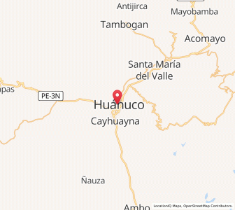 Map of Huánuco, Huanuco