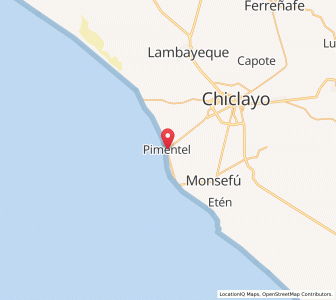 Map of Pimentel, Lambayeque