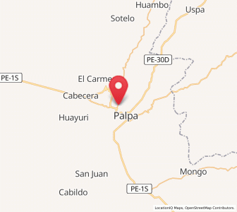 Map of Río Grande, Ica