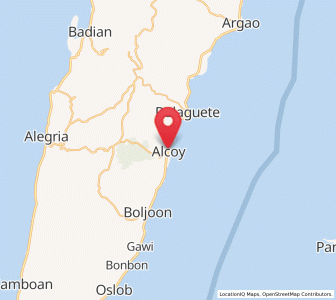 Map of Alcoy, Central Visayas