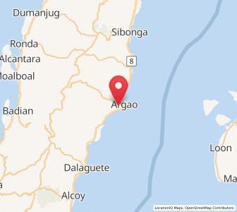 Map of Argao, Central Visayas