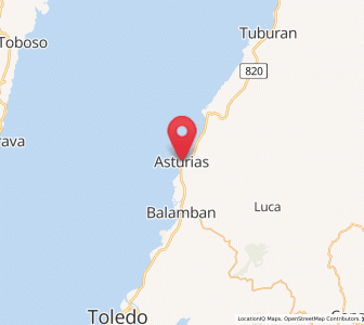 Map of Asturias, Central Visayas