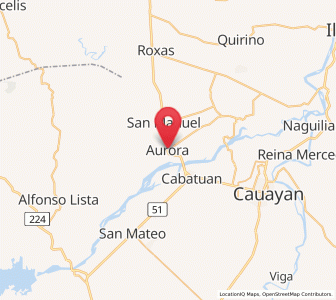 Map of Aurora, Cagayan Valley