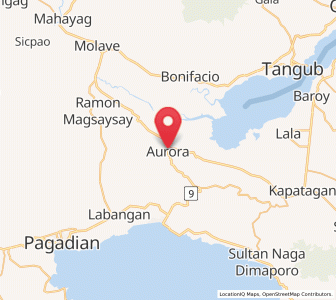 Map of Aurora, Zamboanga Peninsula