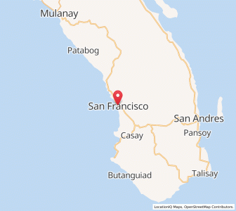 Map of Aurora, Calabarzon