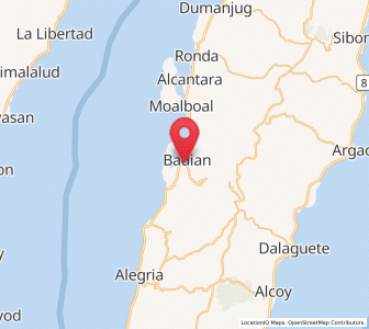 Map of Badian, Central Visayas