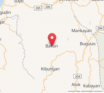 Map of Bakun, Cordillera