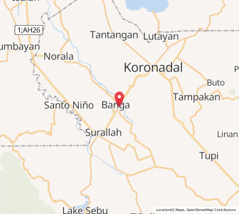 Map of Bañga, Soccsksargen