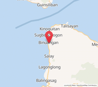 Map of Binuangan, Northern Mindanao
