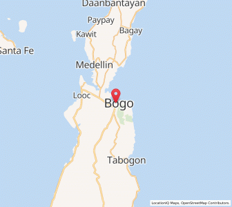 Map of Bogo, Central Visayas