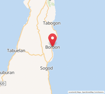Map of Borbon, Central Visayas