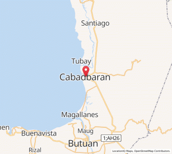 Map of Cabadbaran, Caraga