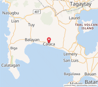 Map of Calaca, Calabarzon