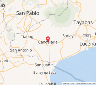 Map of Candelaria, Calabarzon