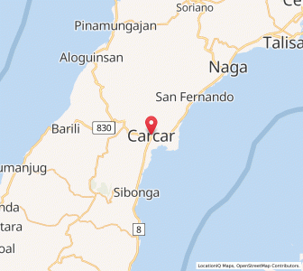 Map of Carcar, Central Visayas