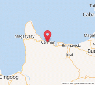 Map of Carmen, Caraga