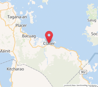 Map of Claver, Caraga