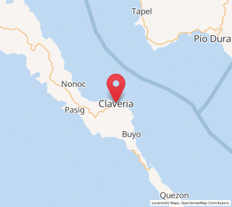 Map of Claveria, Bicol