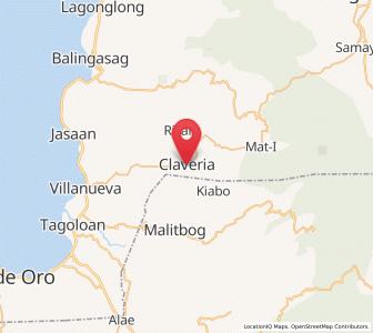 Map of Claveria, Northern Mindanao